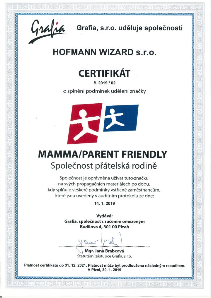 Certifikát Mamma Friendly